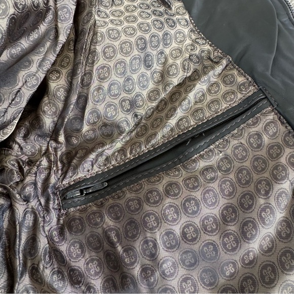 Pino by Pinoporte Dino Lambskin Leather Quilted Bomber Jacket - Dark Brown - Picture 4 of 11